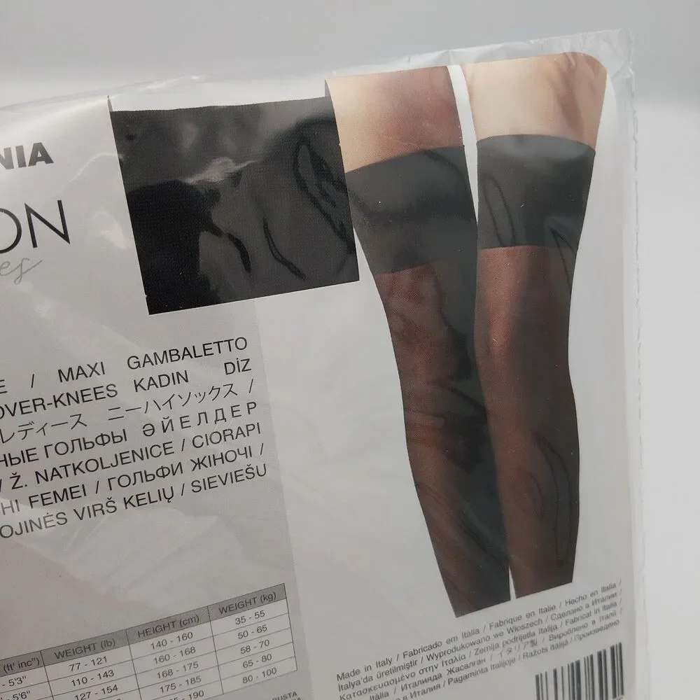 NWT Calzedonia thirty denier sheer over-the-knee socks black ONE PACK